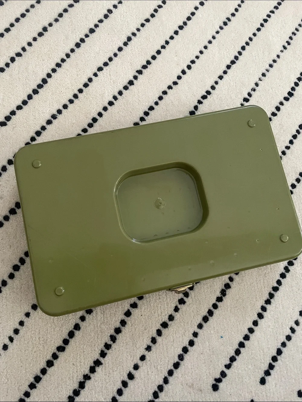 Vintage 1970s Wilson Wil-Hold Avocado Green Sewing Box Thread Organizer w/thread